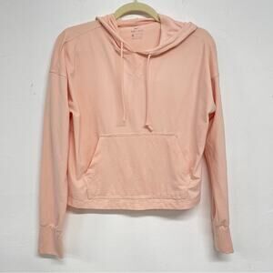 Nike Dri Fit Peach Lightweight Hoodie Pullover Sweater Womens S Boxy Fit Running